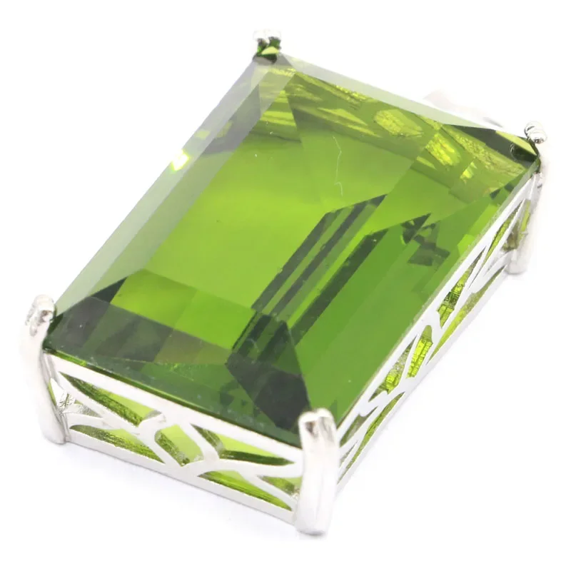 Купите 4 и получите 1 бесплатно 14 г КУЛОН СТУРНЫМ СЕРЕБРОМ 925 пробы зеленый перидот