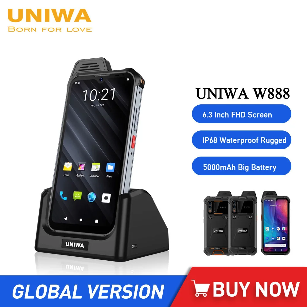 UNIWA W888 смартфон с 5,5-дюймовым дисплеем, восьмиядерным процессором MT6765, ОЗУ 4 Гб, ПЗУ 64 ГБ, 6,3 мАч