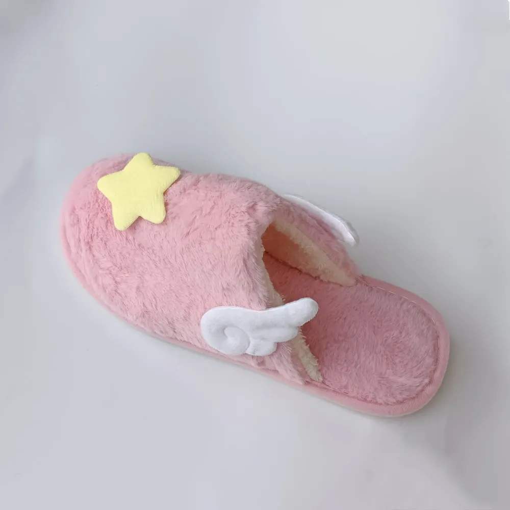 CardCaptor Сакура КИНОМОТО косплей костюм обувь розовые Симпатичные пушистые Тапочки