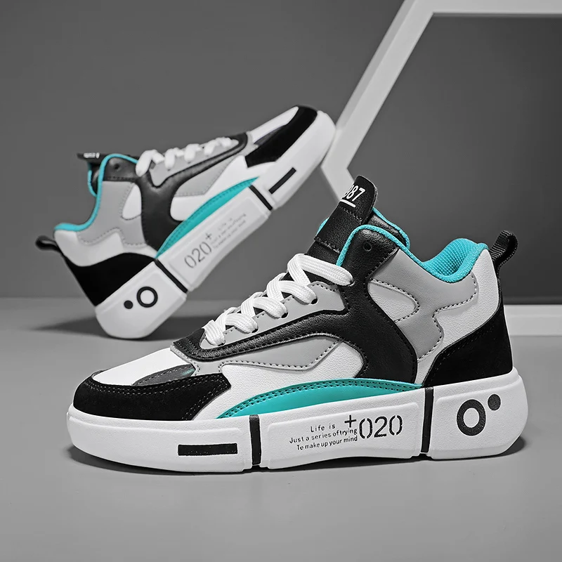 

Autumn 2022 Kids Designer Shoes for Boy Fashion Teenager Shoe for Boys Pu Leather Casual Shoes Boys High Top Brand Shoes Kids