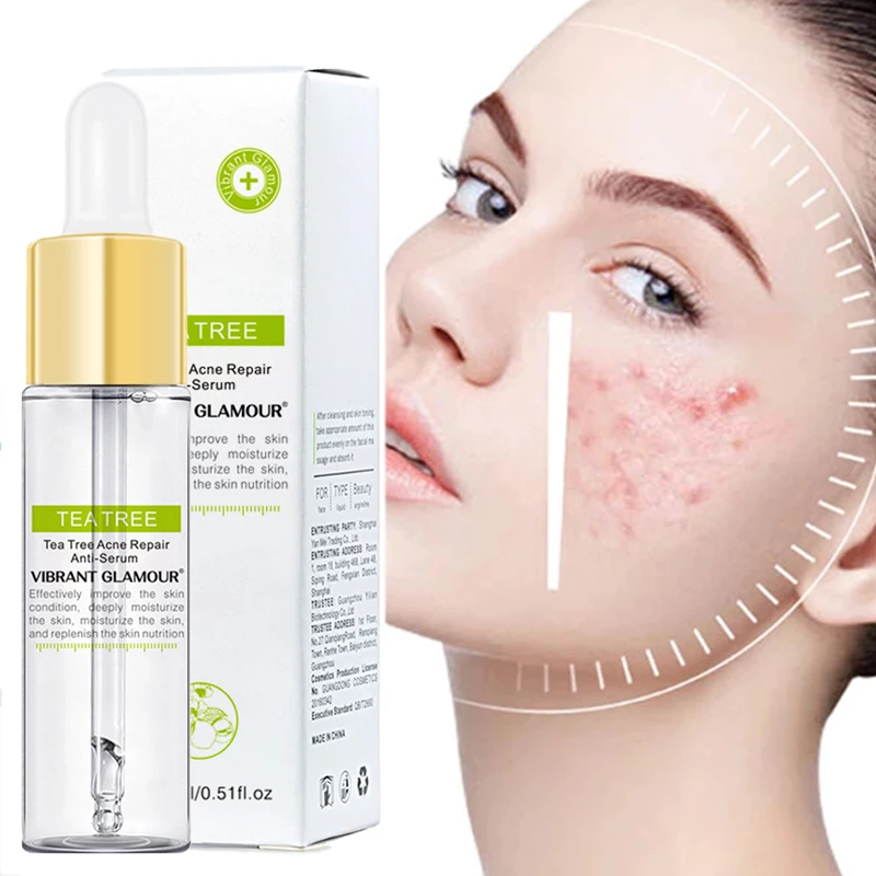Tea Tree Anti-Acne Repair Face Serum Moisturizing Remove Acne Lighten Acne Marks Brighten Skin Colour Relieve Redness 15ml/30ml