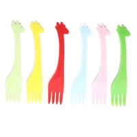 10pcsset tableware kitchen tool gadgets fruit snack toothpick cartoon giraffe shape food picks salad desert forks