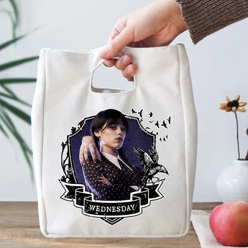 Wednesday Picnic Bags Women Thermal Food Lunch Bags Harajuku Casual Fashion Tote Bags Vintage Foods Storage Portable Lunch Bags