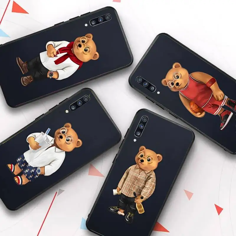 

Cute Bear Fashion Phone Case for Samsung A51 01 50 71 21S 70 10 31 40 30 20E 11 A7 2018