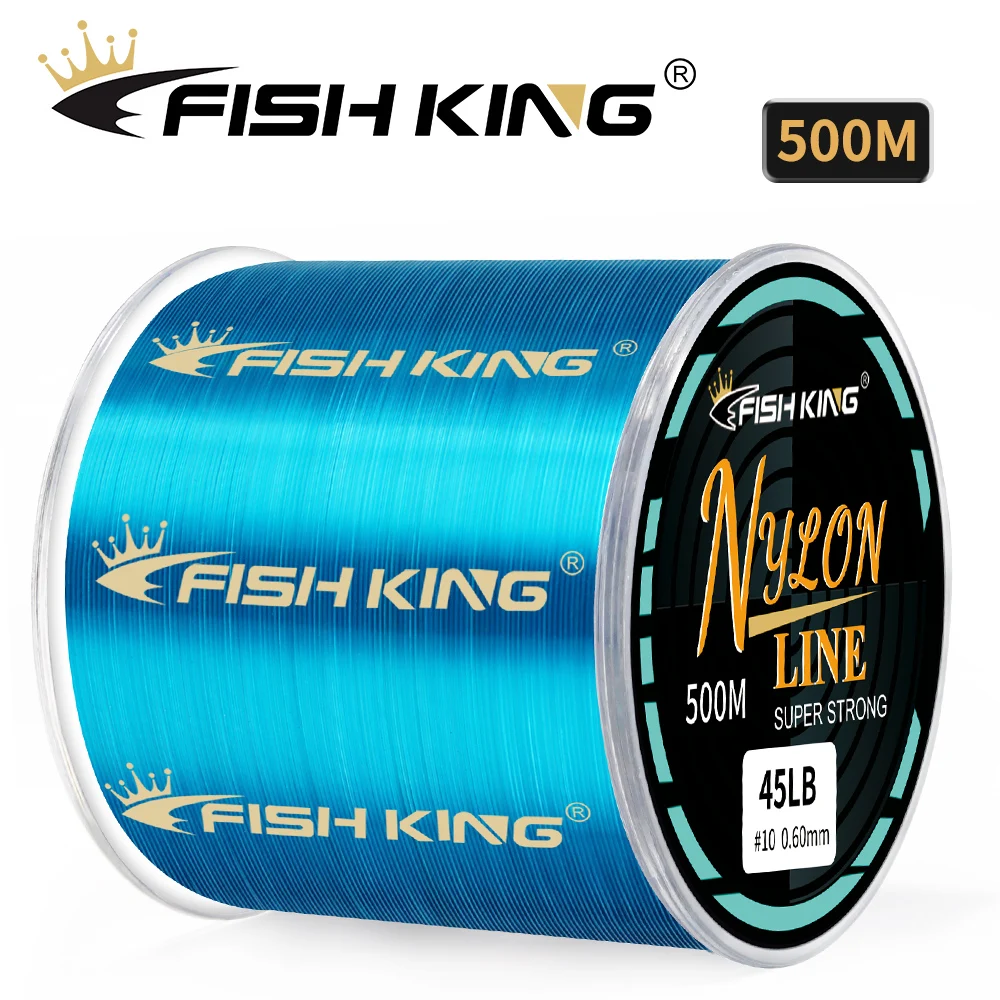 

FISH KING 500M Monofilament Line 4.13-34.32LB Super Strong Nylon Fishing Line Leader Line Sinking Line Carp Fishing Accessories