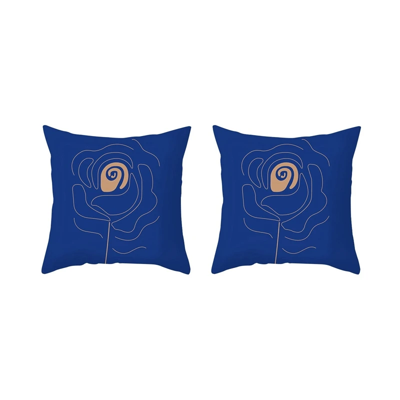 

Nordic Simple Pillowcase Ins Blue Abstract Super Soft Print Pillow Retro Art Pillowcase Sofa Cushion