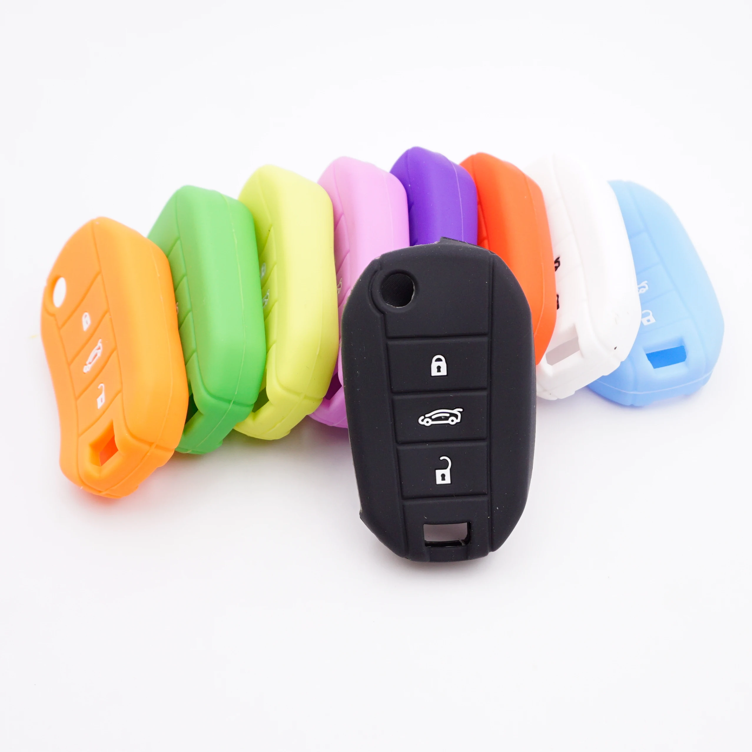 Cocolockey Car Key Cover for Citroen C4 Cactus for Peugeot 508 208 308 T9 F Floding Silicone Key Fob Remote Control Protect Bag images - 6