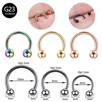 1pc titanium nose piercing hoop septum earrings internal thread 16g circular barbell horseshoe tragus helix pircing jewelry