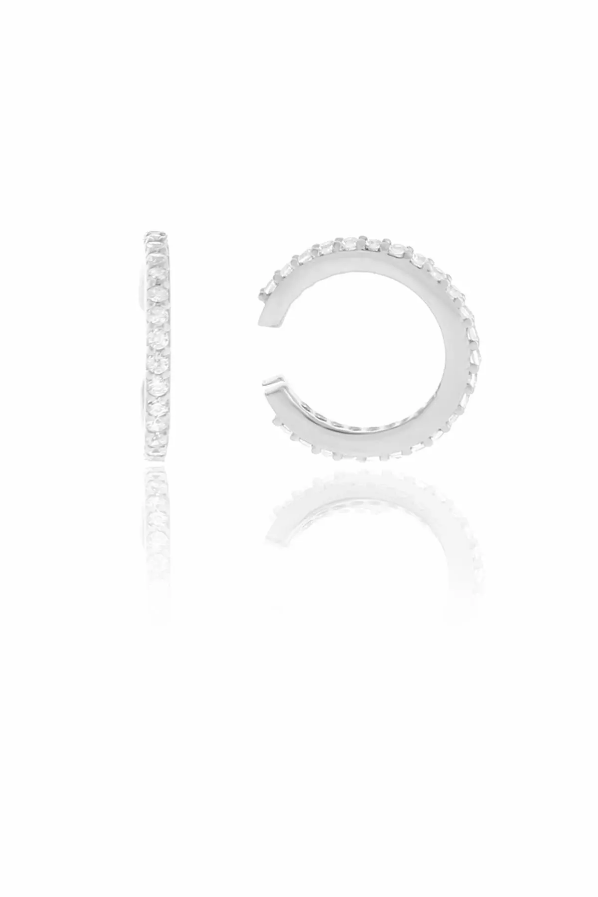 

Silver Ancl Zircon Single Cartilage Earrings