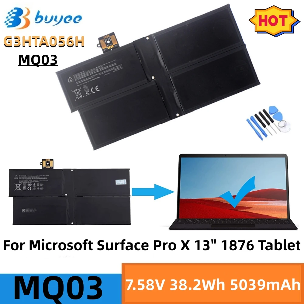 Новый аккумулятор для ноутбука G3HTA056H MQ03 Microsoft Surface Pro X 13 дюймов 1876 планшетный