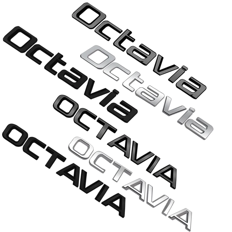 

Car Emblem Metal Badge Logo Body Decals Sticker For Skoda Octavia Glossy Black Matte Black Auto Accessories