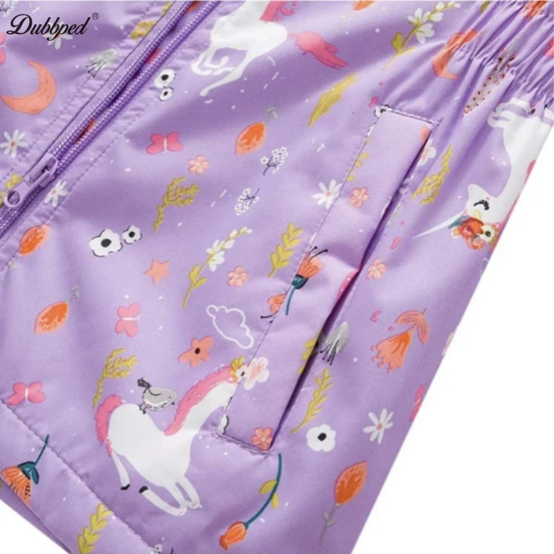 Куртка для девочек Dubbped Flisoid спортивная непромокаемая одежда с принтом единорога