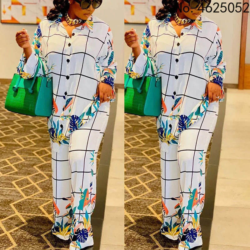 

2 Piece Set Africa Clothes 2022 African Dashiki New Dashiki Fashion Suit Top And Trousers Super Elastic Party Plus Size For Lady
