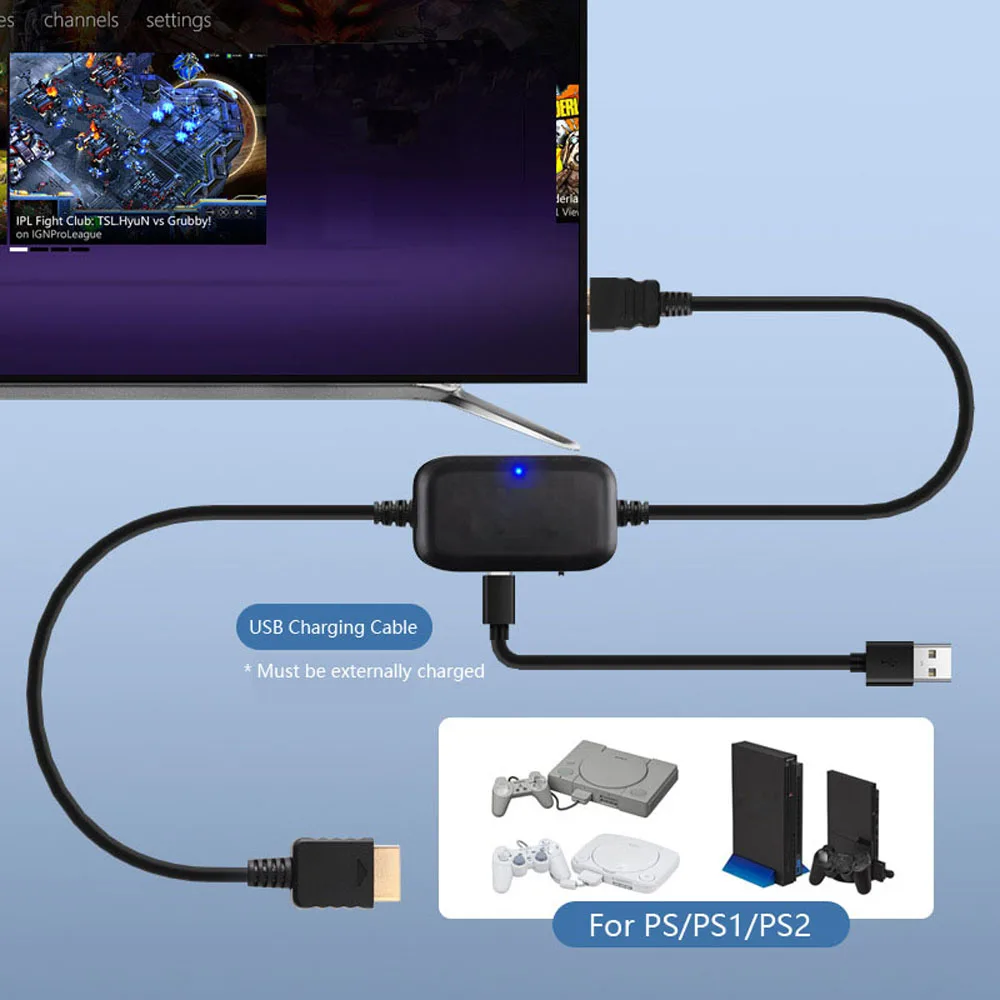 5 шт. 2 м HDMI-совместимый кабель для PS2 Видео Аудио адаптер преобразователь шнур