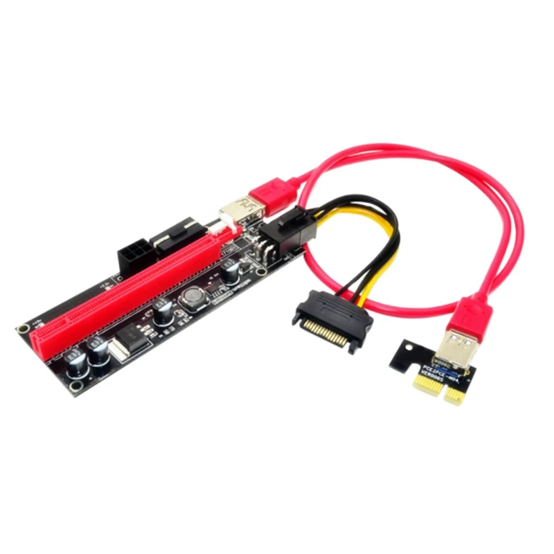 

USB 3,0 Dual 6Pin PCI-E Райзер VER 009S Экспресс 1X 16X расширитель Pcie Райзер адаптер карта