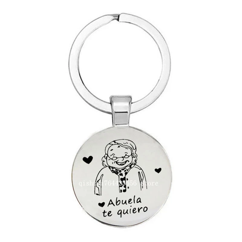 

Abuela Te Quiero Keychain Llavero High-Quality Round Alloy Disc Keychain Jewelry The Best Gift For Grandmother