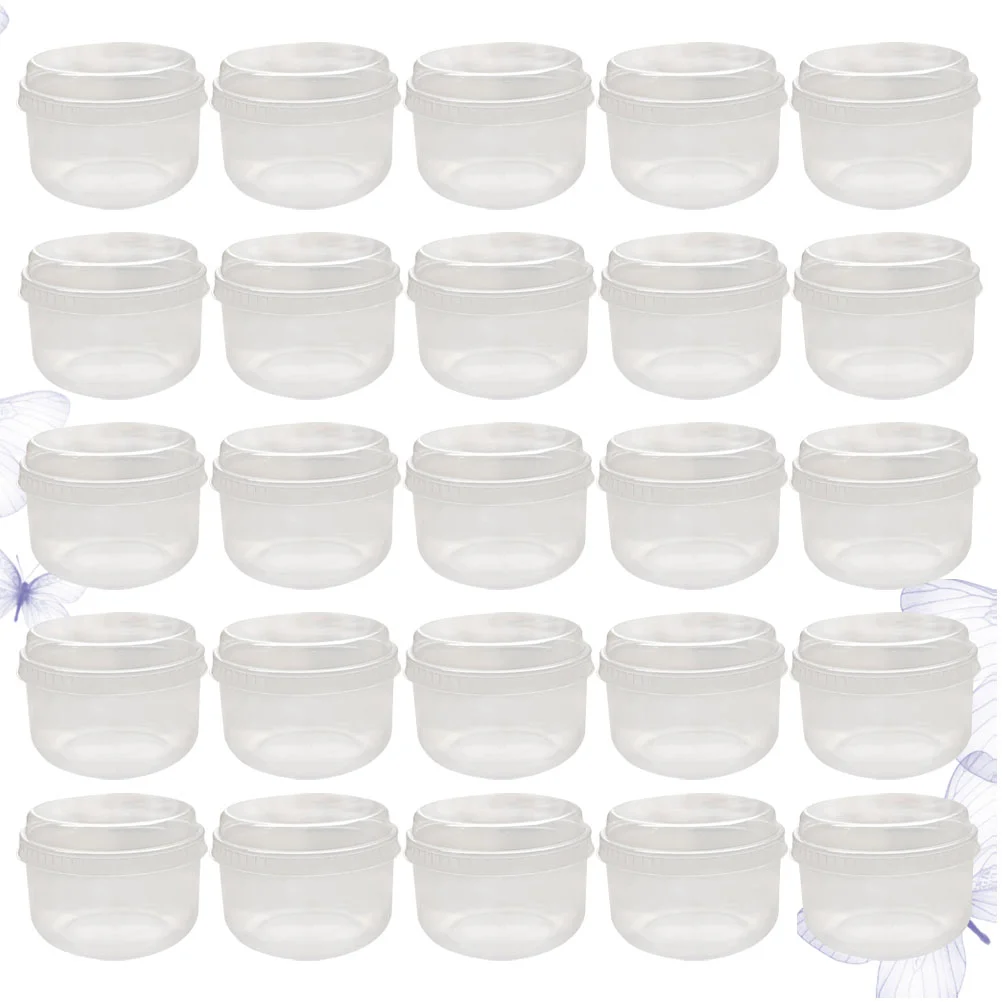 

50 Sets Pudding Shot Cups with Lids Dessert Cups Portion Sauce Salad Dressing Condiment Cups Clear Containers with Lids
