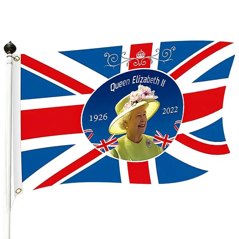 

Queen Elizabeth II Memorial Flag 90x150cm Garden Flag Mourn For The Queen Elizabeth II Union Jack United Kingdom Flag Memorial