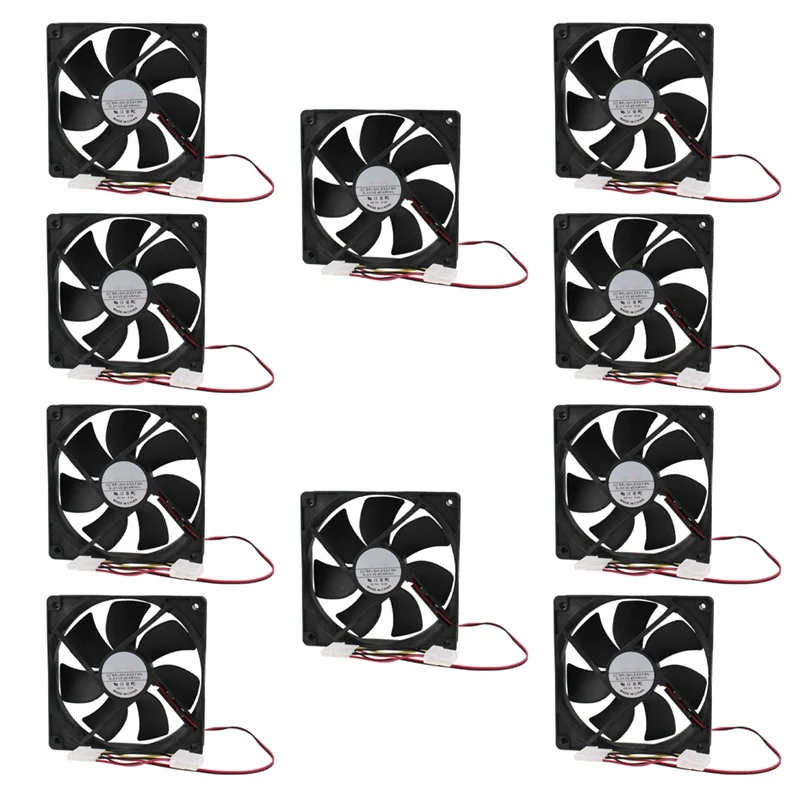 

10X PC Brushless DC Cooling Fan 4 Pin Connector 7 Blades 12V 12Cm 120Mm