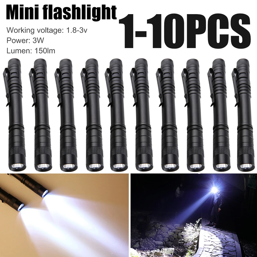 

1-10PCS Pen Light Mini Portable LED Flashlight 3W Waterproof led flashlight For the dentist and for Camping Hiking Outdoor