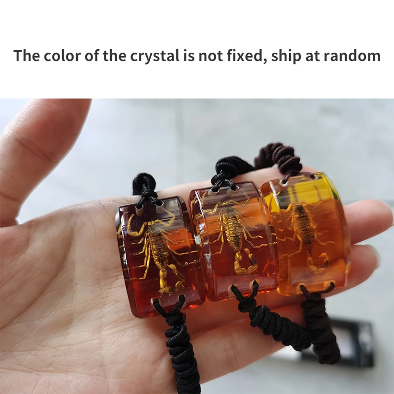 

Artificial Amber Resin Ornament Bracelet Scorpion King Ornament Handicraft Table Decoration pendants luxury amber pendant