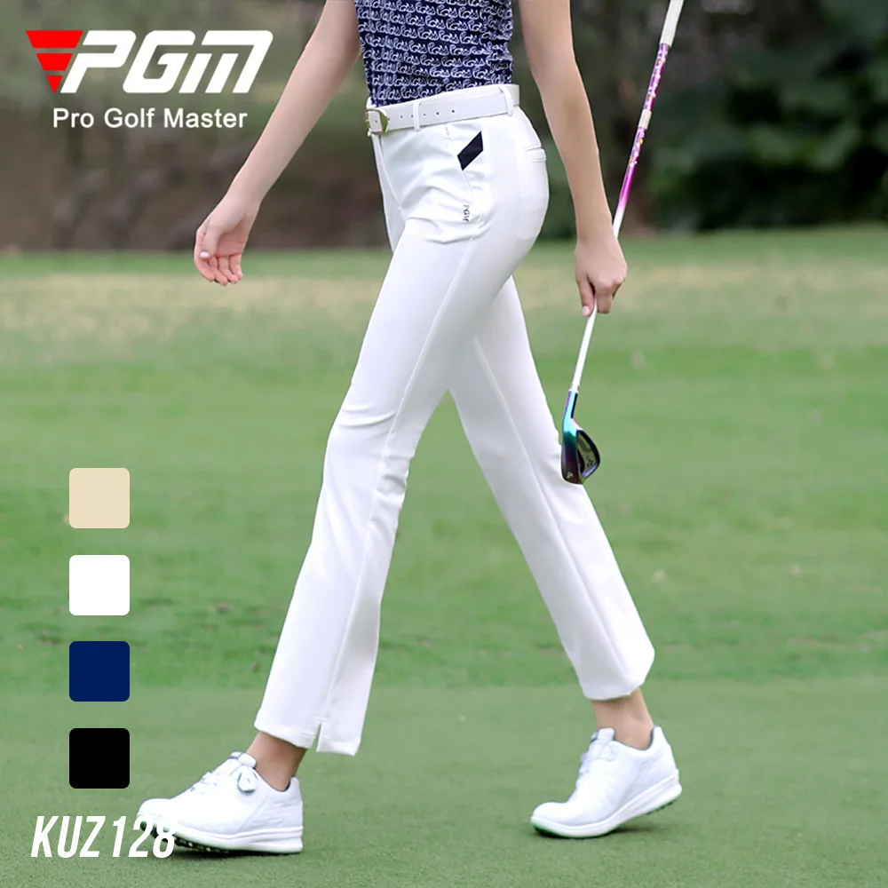 PGM Golf Lady Cosy Spring/Autumn Full Long Pants Sports Women Slit Hems Waterproof Elastic Flared Trousers Breathable KUZ128