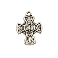 100pcs tibetan silver jesus christ cross charms pendants for jewelry making bracelet necklace findings 18x24mm