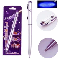 multi purpose invisible rotary ball point pen with led light counterfeit detector school office supplies 0 7mm nib writing pens