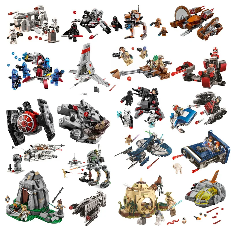 

10893 10894 Star Spaceship Microfighters AT-ST Fighters Wars Building Blocks Bricks Toys For Kids Gifts 10897 11429 10896 gifts