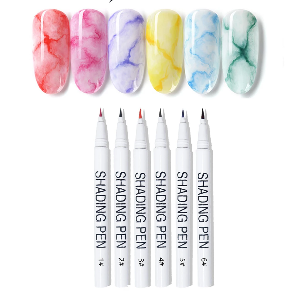 

1PC Professional Marbling Gradient Shading Pen Nail Drawing Graffiti Pen Nail Painting DIY Nail Art Manicure Accessories