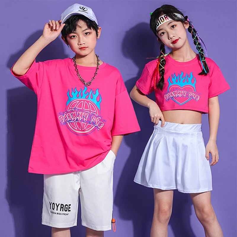 

Child Street Dance Clothing Kids Dancer Outfit Jazz Dancing Clothes For Girls Loose Hip Hop Dancewear Stage Costume YS3355