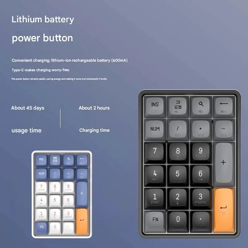 Беспроводная механическая клавиатура Aigo A18N18ULTRAN18MAX 2.4G с возможностью горячей замены, зарядкой и чувствительной цифровой клавиатурой-калькулятором. Отличный подарок. (art.: 3920da691ebb6) - 3920da691ebb6