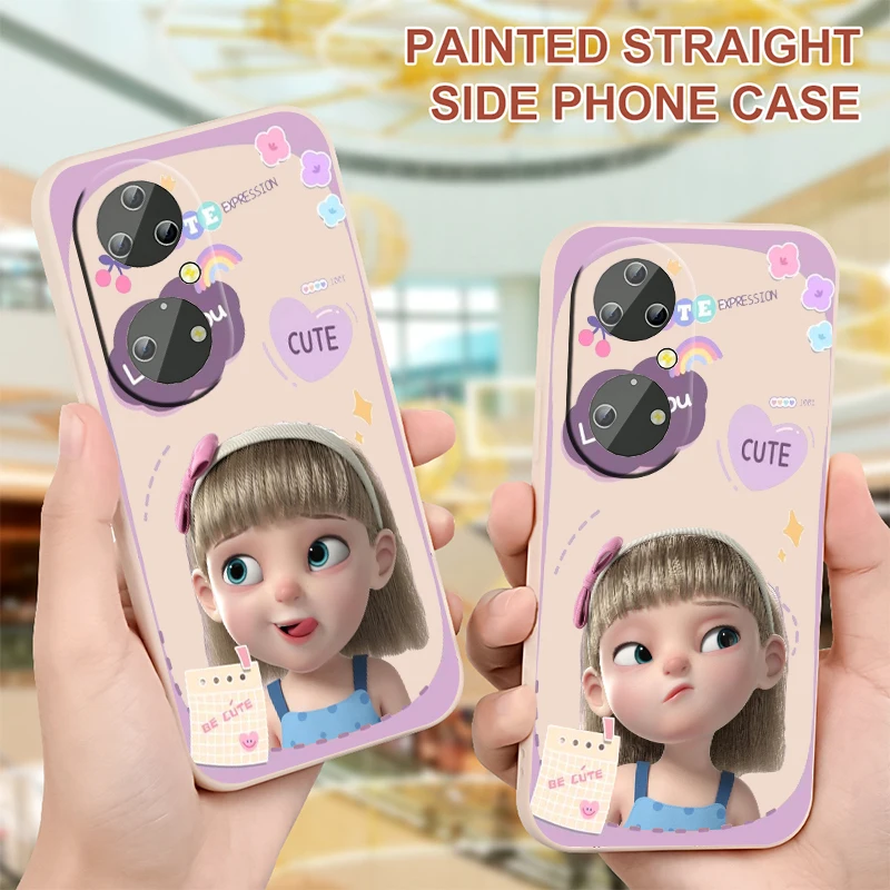 

Disney lovely little princess For Huawei Phone Case Y9S Y9A Y9 Y6 Nova Y70 5T 9 P50 P40 P30 P20 Pro Lite E 5G Liquid Rope