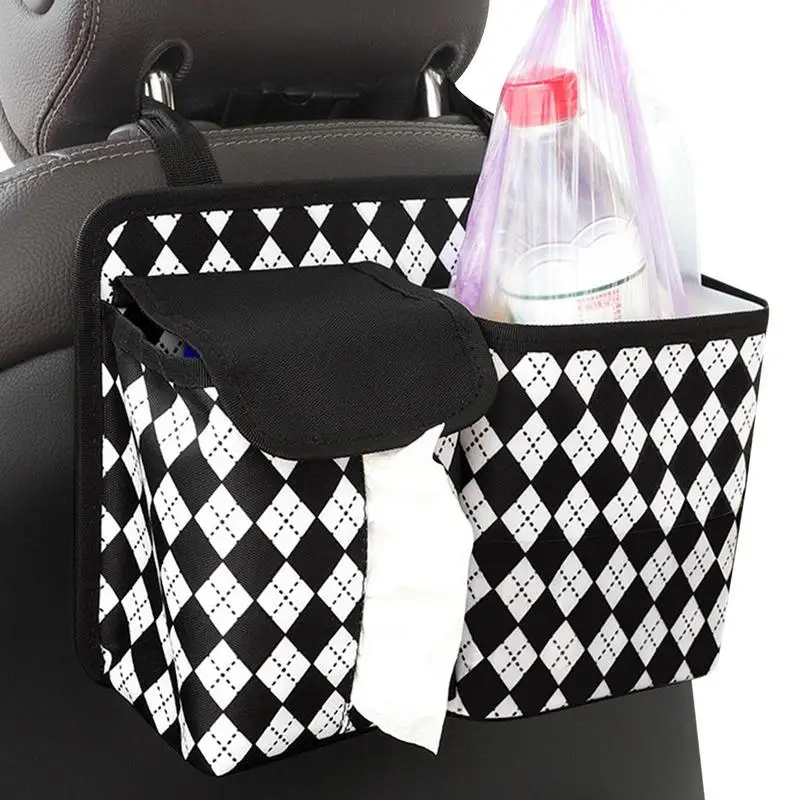 

Мусорный бак 2-в-1 для автомобиля, мусорный бак с регулируемыми ремешками, водонепроницаемый мусорный бак для автомобиля с мешком для салфеток, герметичный автомобиль