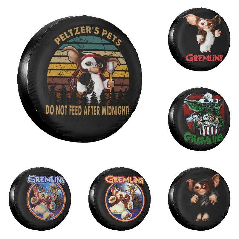 

Retro Gremlins Mogwai Spare Tire Cover for Mitsubishi Pajero Gizmo 80s Movie Monster Car Wheel Protectors 14" 15" 16" 17" Inch