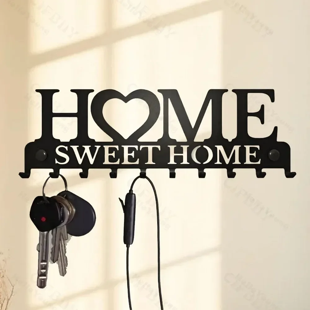 Sweet Home Черный Металлический Балкон Настенная Вешалка Для Одежды Держатель Для Ключей Кухонный Органайзер Ванная Комната Крючки Вешалки Для Хранения (art.: 3920cb226014b) - 3920cb226014b