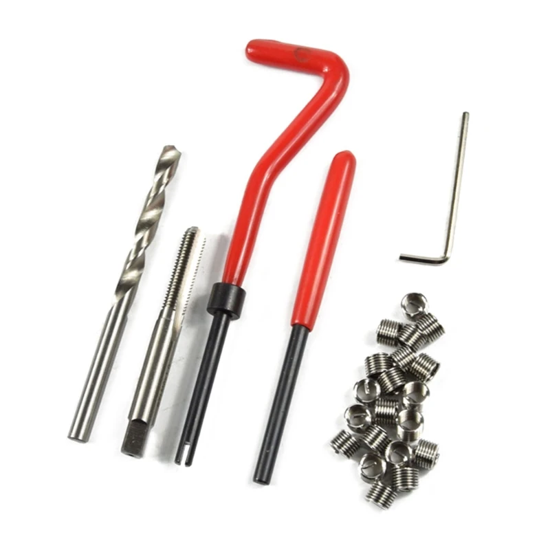 

25 Pieces Hand Tool Set Ideal for Restoring Damaged Threads Stripped Internal Threads Simple Operation High Hardness M4YD