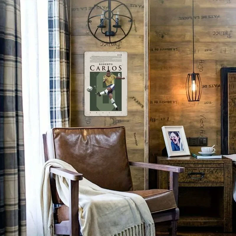 Жестяная Табличка с изображением Роберто Карлоса из Бразилии мужская пещера