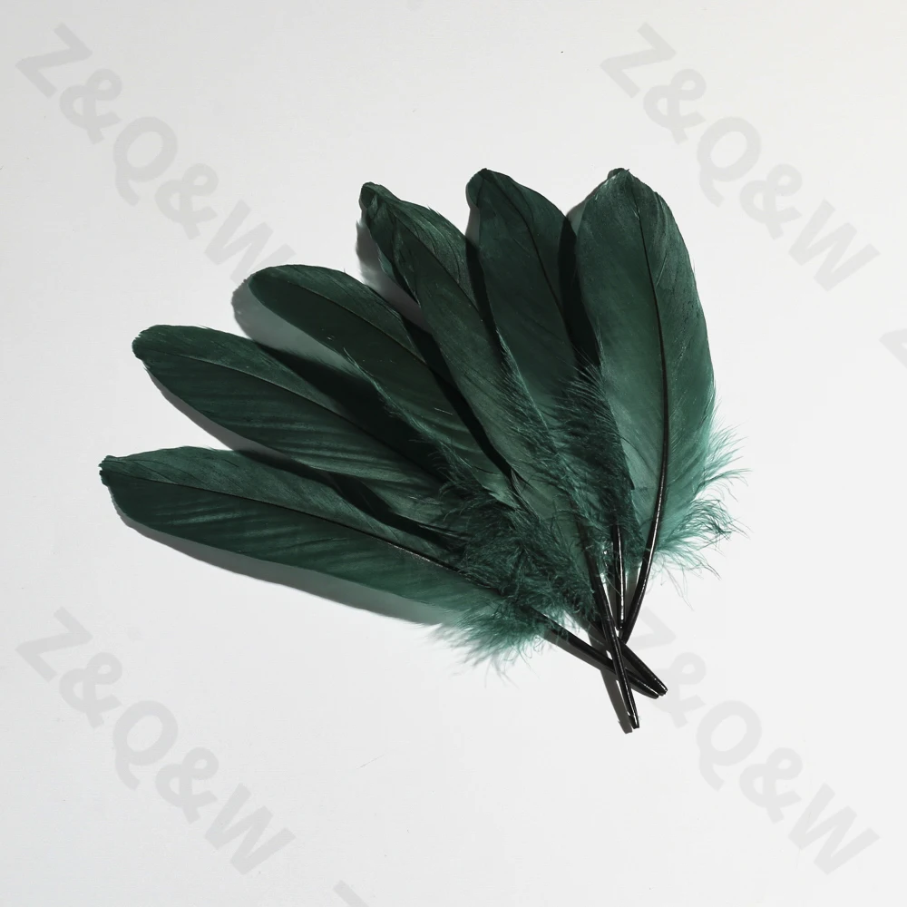 

Натуральное окрашенное гусиное перо 10-15 см, темный зеленый, 20-200 шт.