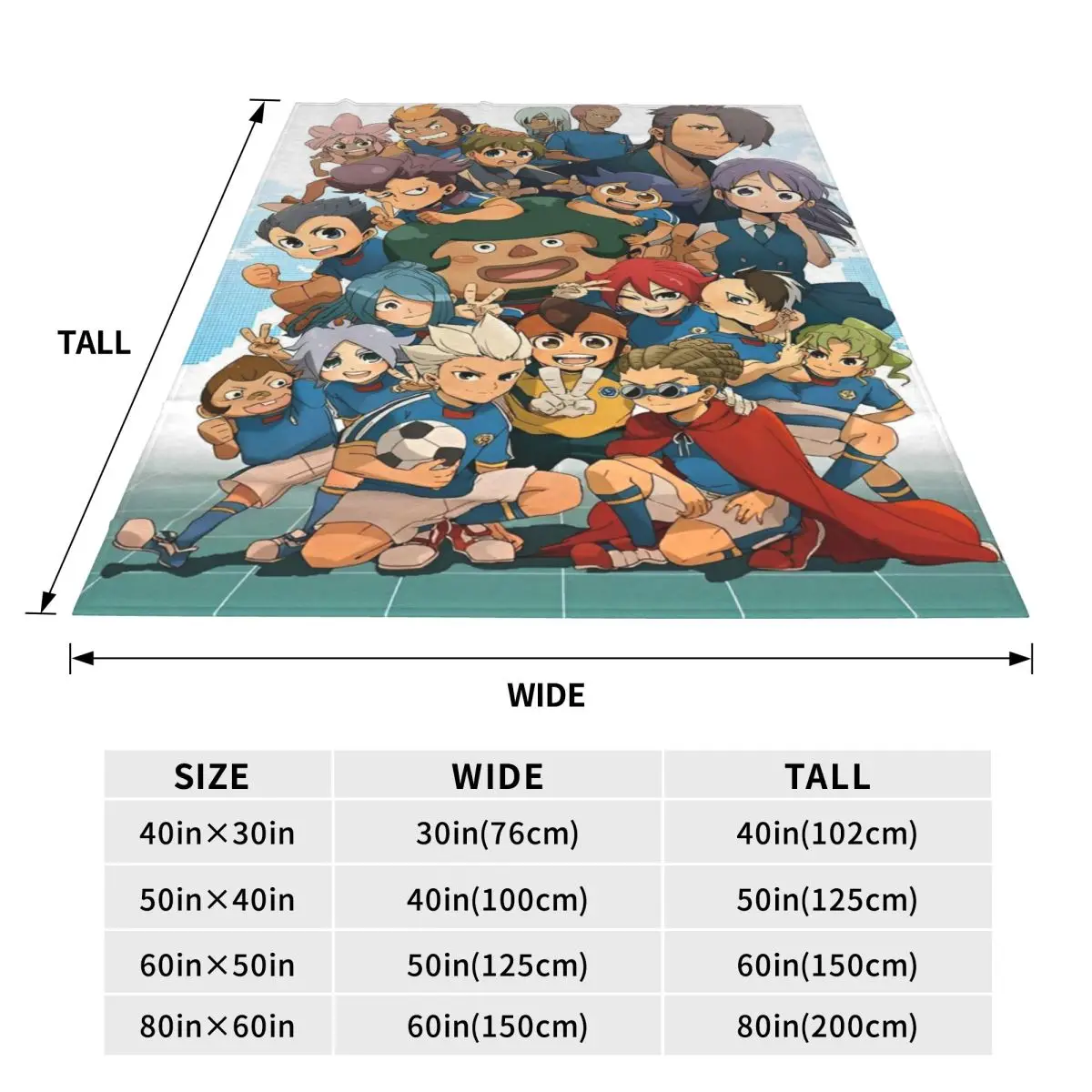 Одеяло Inazuma Eleven из японского мультфильма манга флисовое текстильное дышащее