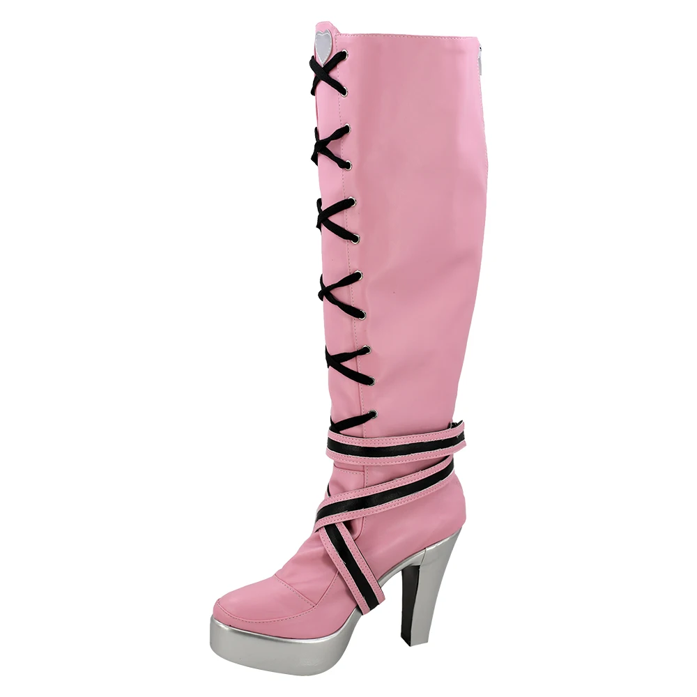 Monster High Boots Draculaura Cosplay Shoes Adult Women Pink High Heel Boots Halloween Carnival Prop Custom Made