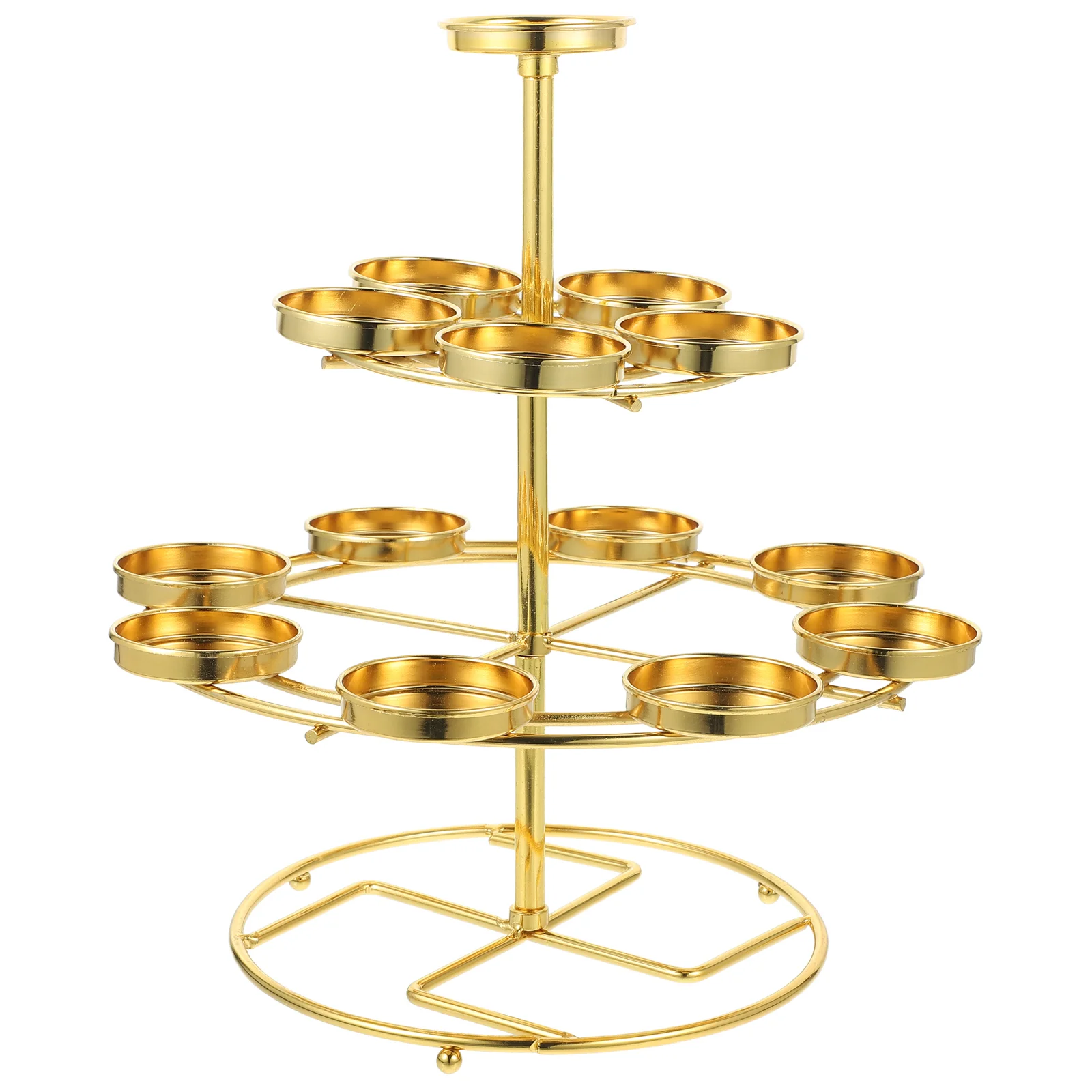 

Taper Holders Butter Lamp Decorative Household Metal Candlestick Vintage For Table Centerpiece Religious Stand