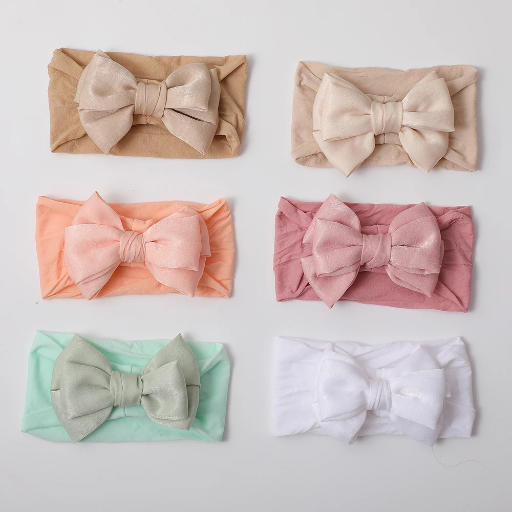 

Baby Girl Headband Bow Head Band Super Soft Elastic Newborn Babe's Bowknot Fabric Hairband Kids Headwear Girl Hair Accessories