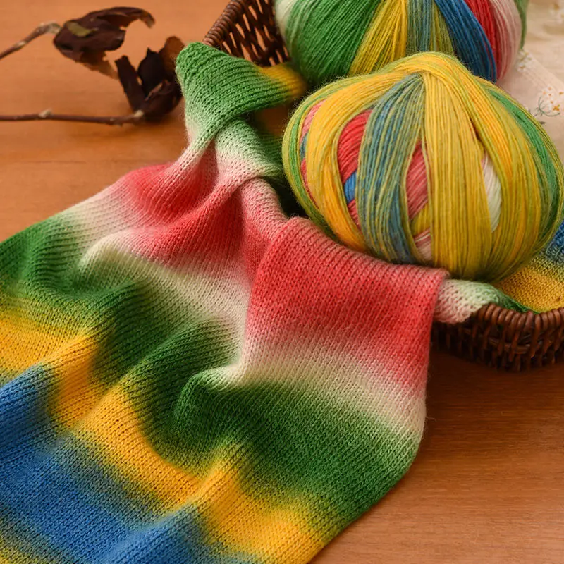 Duan окрашенная пряжа волшебный шар Радужная шерсть ручной работы DIY шаль шарф