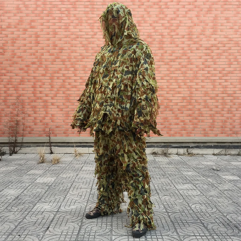 3D лист камуфляж Yowie открытый Ghillie костюм Мужчины Женщины 3 шт охотничий