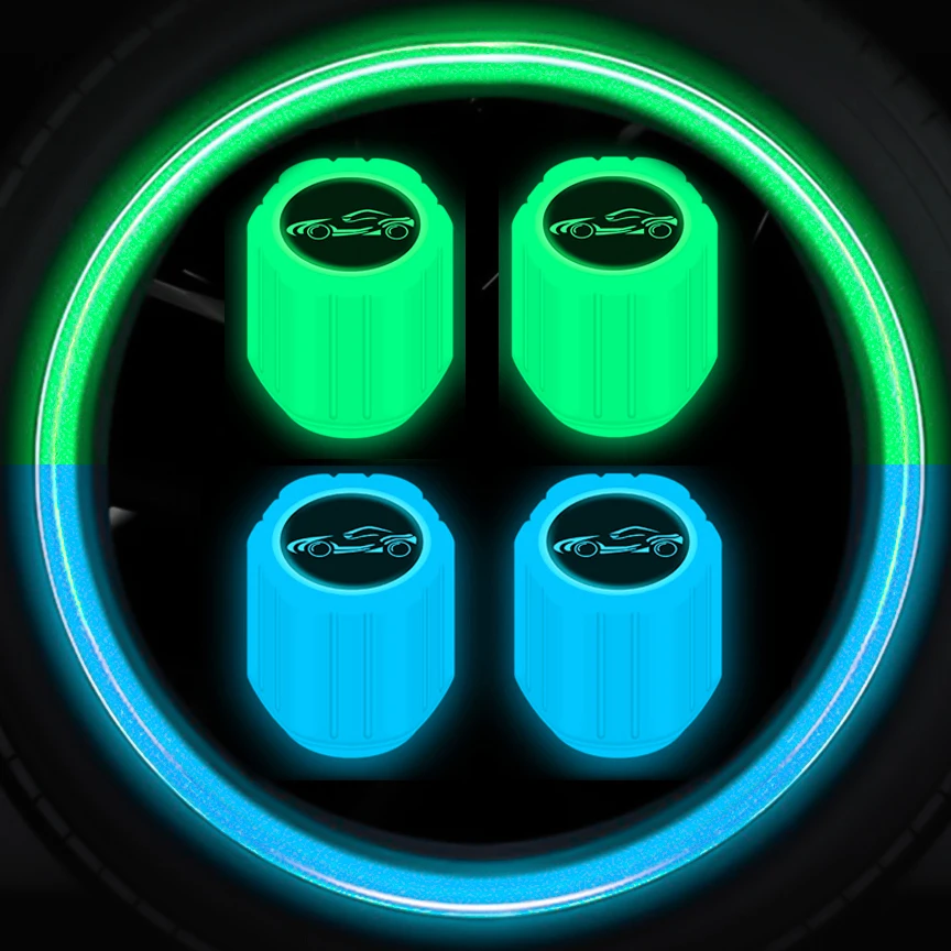 

Car Tire Luminous Valve Cap with Car Logo Motorcycle Bike Universal Tyre Decoration Night Glowing Cap Dustproof Nozzles Cover