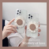 korean style little daisy phone case for iphone 11 12 13 pro max mini xs xr x 8 7 6 s plus anti shock soft tpu phone cover bump