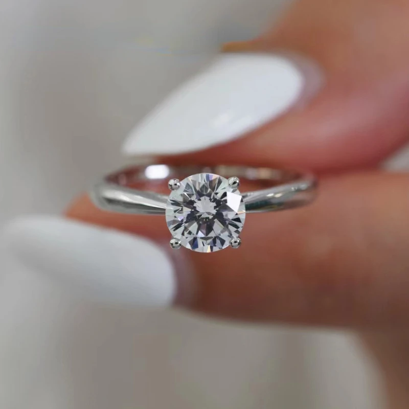 Классические 18 К золотые 1 0 карат круглые натуральные бриллианты для женщин