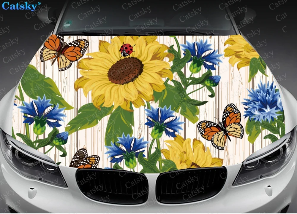 

Car hood wrap lion decal, bonnet vinyl sticker, full color graphic decal, CUSTOM made to Fit Any Car