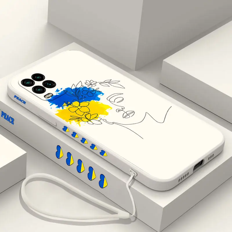 

Ukraine Flag Art Phone Case For Xiaomi Mi CC9 12 12X 11 11T 8 9 9T 10 10T Pro Lite Ultra SE CC9e 5G Liquid Silicone with Strap